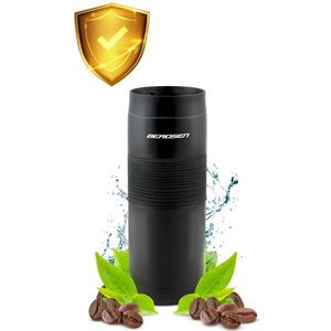 Termos Berdsen Black 590ml, Interior din otel inoxidabil, Capac rezistent la scurgeri, Buton cu pai inclus pentru utilizare fara inclinare, Suprafata antiderapanta, Aspect modern, Pastrare cald 12 ore si rece 24 ore imagine