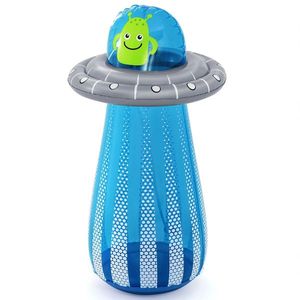 Jucarie gonflabila de gradina cu stropitoare Bestway UFO Albastru 119x61 cm cu conectare furtun apa, Baza antirasturnare, Material PVC rezistent imagine