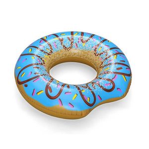 Colac gonflabil Bestway Donut Albastru diametru 107 cm, pentru copii peste 12 ani, Material PVC durabil, rezistent la soare si apa sarata, Kit de reparatie inclus imagine