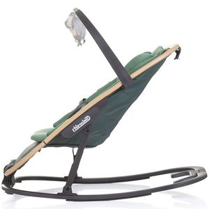 Scaunel balansoar Chipolino Senso Basil Wood cu spatar reglabil, bara de jucarii, suport pentru cap, centuri de siguranta, pliere compacta imagine