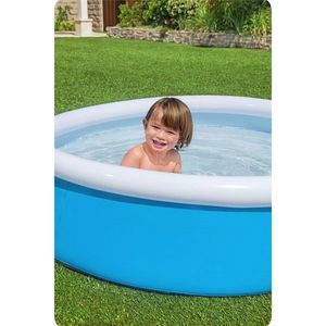 Piscina gonflabila Bestway Fast Set Pool Albastru, Dimensiune 152x38 cm, Material PVC rezistent, Capacitate 477 litri, Patch reparatie inclus imagine