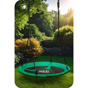 Leagan tip cuib pentru copii Neo-Sport 1052 Verde XXL, 110 cm, material impermeabil, cadru din otel, greutate suportata 150 kg imagine