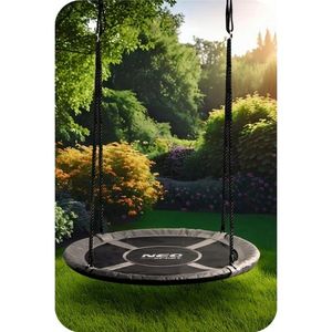 Leagan tip cuib pentru copii Neo-Sport Gri XXL, 120 cm, material impermeabil, cadru din otel, greutate suportata 150 kg imagine