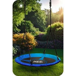 Leagan tip cuib pentru copii Neo-Sport Albastru XXL, 100 cm, material impermeabil, cadru din otel, greutate suportata 150 kg imagine