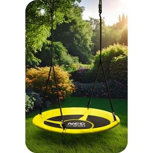 Leagan tip cuib pentru copii Neo-Sport Galben XXL, 100 cm, material impermeabil, cadru din otel, greutate suportata 150 kg imagine