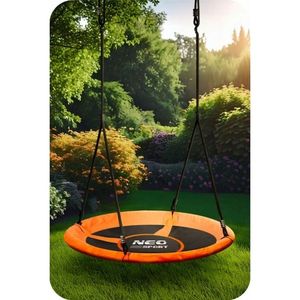 Leagan tip cuib pentru copii Neo-Sport Portocaliu XXL, 100 cm, material impermeabil, cadru din otel, greutate suportata 150 kg imagine