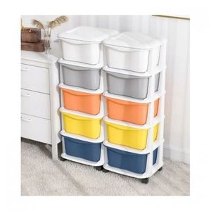 Raft cu 5 compartimente pentru depozitarea diverselor obiecte ModernHome PO08 Multicolor imagine