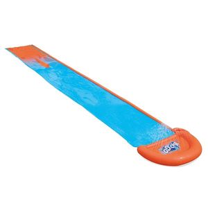 Tobogan cu apa pentru 1 persoana Bestway H2O GO AlbastruPortocaliu, Lungime 488 cm, Conectare la furtun, Aspersoare incorporate, Punct finish gonflabil, Patch de reparare inclus imagine