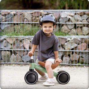 Vehicul Ride On fara pedale Ricokids Cross Country Green, De la 12 luni, Cadru metalic usor si rezistent, Sezut confortabil din spuma moale, Manere ergonomice antiderapante, Roti din PP rezistent si silentios imagine