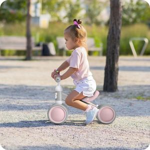 Vehicul Ride On fara pedale Ricokids Cross Country Pink, De la 12 luni, Cadru metalic usor si rezistent, Sezut confortabil din spuma moale, Manere ergonomice antiderapante, Roti din PP rezistent si silentios imagine