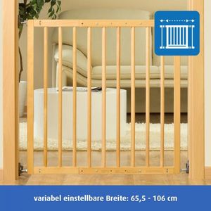 Poarta de siguranta Reer Wood de perete, reglabila 65, 5-106 cm imagine