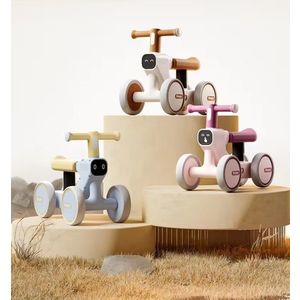 Vehicul fara pedale Ride-On pentru copii, Nichiduta Happy Beige, cu sunete si lumini, de la 1 an, dimensiune 57 x 23 x 42cm, inaltime pana la sezut 28 cm, roti silentioase din spuma Eva imagine