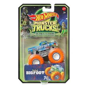 Masinuta Monster Trucks, Hot Wheels, Glow in the Dark, 1: 64, Bigfoot, HRB05 imagine
