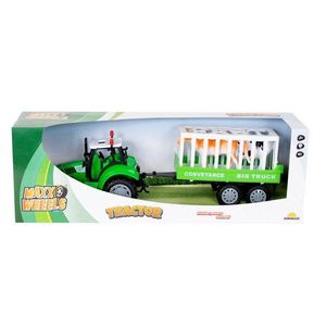 Tractor si remorca cu animale, Maxx Wheels, Farmer Toys imagine