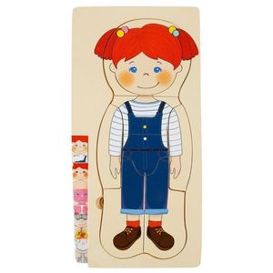 Puzzle din lemn, Woody, Corpul Uman 4 x 7 piese imagine