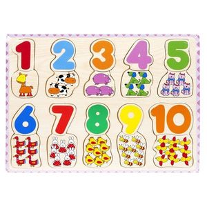 Puzzle din lemn, Woody, Gasiti si conectati numerele si figurinele, 20 piese imagine