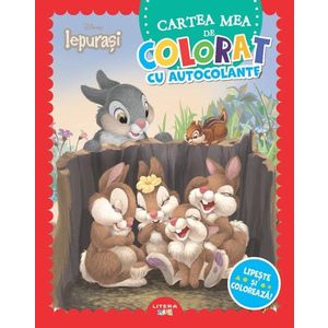 Disney Iepurasi, Cartea mea de colorat cu autocolante, Lipeste si coloreaza imagine