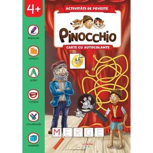 Activitati de poveste, Pinocchio, Carte cu autocolante imagine