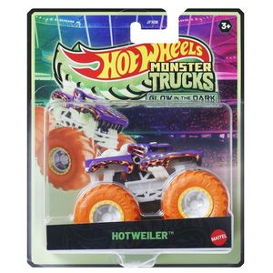 Masina Hot Wheels, Monster Truck, Glow In The Dark, Hotweiler, JFX19 imagine