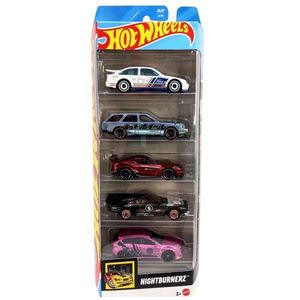 Set 5 masinute Hot Wheels, Nightburnerz, JBJ87 imagine