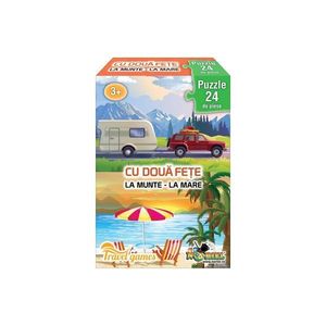 Mini Puzzle cu doua fete Noriel - Mare, Munte, 24 piese imagine