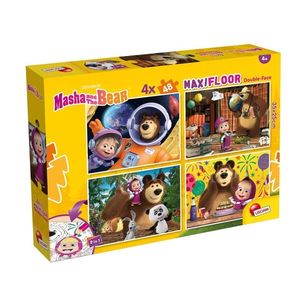 Puzzle de podea, Lisciani, Masha si Ursul, 4 x 48 piese imagine