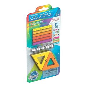 Joc de constructie magnetic Geomag Rainbow Warm, 15 piese imagine