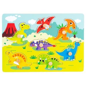 Puzzle cu dinozauri din lemn, Noriel Bebe Wood imagine