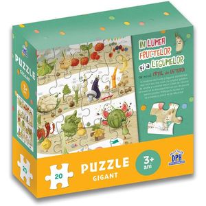 Editura DPH, In lumea fructelor si a legumelor cu micul catel de usturoi - puzzle gigant imagine
