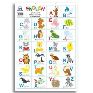 Plansa Editura DPH, Alfabetul animalelor in limba engleza imagine