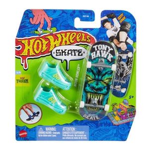 Set mini placa skateboard cu pantofi, Hot Wheels, Tony Hawk HW Things, Moon Howler, HVJ85 imagine
