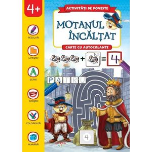 Activitati de poveste, Motanul incaltat, Carte cu autocolante imagine