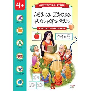 Activitati de poveste, Alba-ca-Zapada si cei sapte pitici, Carte cu autocolante imagine