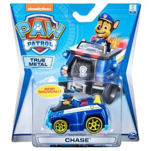 Masinuta cu figurina Paw Patrol True Metal, Chase, 20118520 imagine