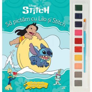 Disney Stitch, Sa pictam cu Lilo si Stitch, Carte de colorat cu pensula si acuarele imagine