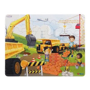 Puzzle Witty Puzzlezz, 30 piese, Vehicule de constructie imagine