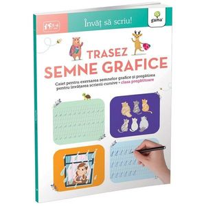 Trasez semne grafice 5-6 ani, Invat sa scriu! imagine