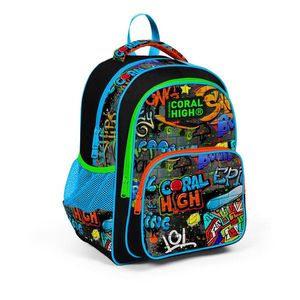 Ghiozdan cu 3 compartimente, Coral High, model skateboard imagine
