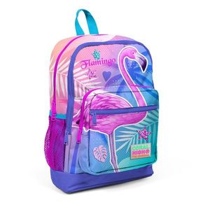 Ghiozdan cu 4 compartimente, Coral High, model flamingo imagine