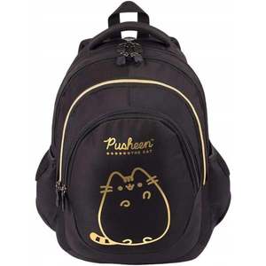 Ghiozdan cu 4 compartimente, St Majewski, St Right, Pusheen The Cat, Negru imagine