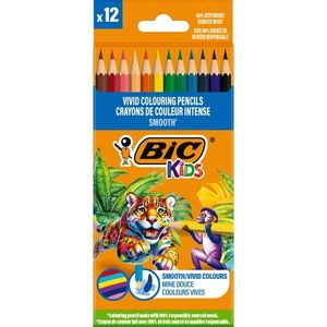 Set 12 creioane colorate, Bic, Evolution Smooth imagine