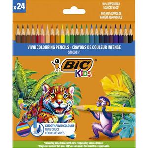 Set 24 creioane colorate, Bic, Evolution Smooth imagine