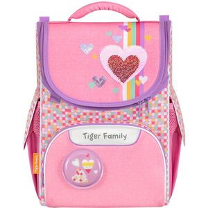 Ghiozdan neechipat, Tiger Family, Nature Quest, Pink Amour imagine