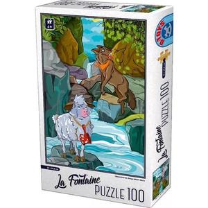 Puzzle 100: La Fontaine. Lupul si mielul imagine