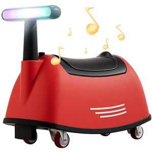 Vehicul RideOn fara pedale pentru copii Nichiduta GlowGO Red cu roti silentioase pivotante, sezut confortabil cu spatiu de depozitare, lumini LED frontale, sunete imagine