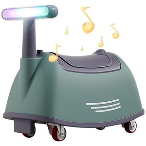Vehicul RideOn fara pedale pentru copii Nichiduta GlowGO Dark Green cu roti silentioase pivotante, sezut confortabil cu spatiu de depozitare, lumini LED frontale, sunete imagine