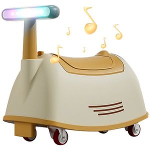 Vehicul RideOn fara pedale pentru copii Nichiduta GlowGO Yellow cu roti silentioase pivotante, sezut confortabil cu spatiu de depozitare, lumini LED frontale, sunete imagine