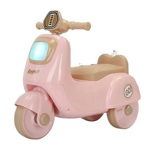 Motocicleta RideON fara pedale pentru copii Nichiduta Happy Lets GO Pink cu far lumina LED, muzica, sezut ergonomic cu spatiu depozitare, sistem de siguranta antirasturnare, dimensiune 53x26x53 cm imagine