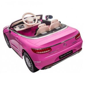 Masinuta electrica pentru copii Mercedes Maybach S650 Pink 12V4.5Ah, echipare premium si licenta, 2 motoare, roti EVA, scaun piele, usi cu deschidere, pornire la cheie, unitate audio cu muzica, lumini LED, sistem troller, suspensii imagine