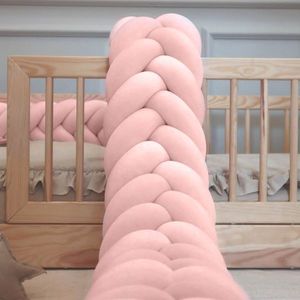 Protectie de pat impletita, MiniMini, Velvet Magic, Somon, 300 cm imagine
